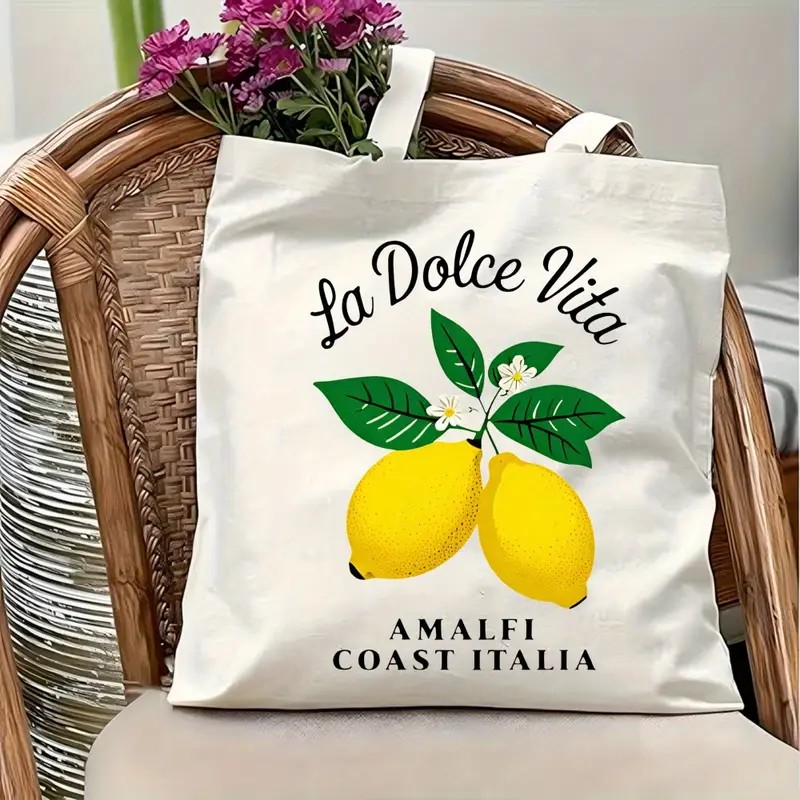 Bolsa de Lona La Dolce Vita co - Tote Bag Beach avaliação e preço