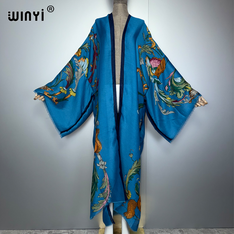 WINYI África Vestido Maxi Kimo - Cover Up Kaftan avaliação e preço