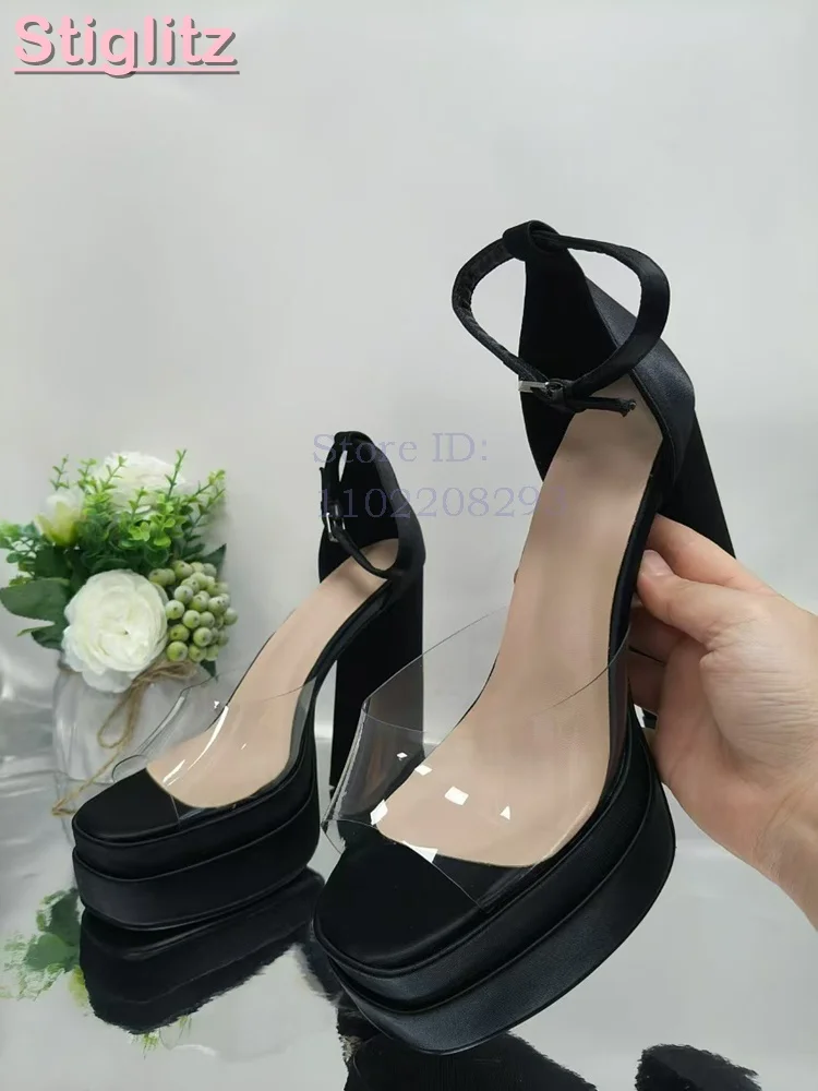 Sandálias de Salto Grosso em C - Sandal Strappy Heeled avaliação e preço
